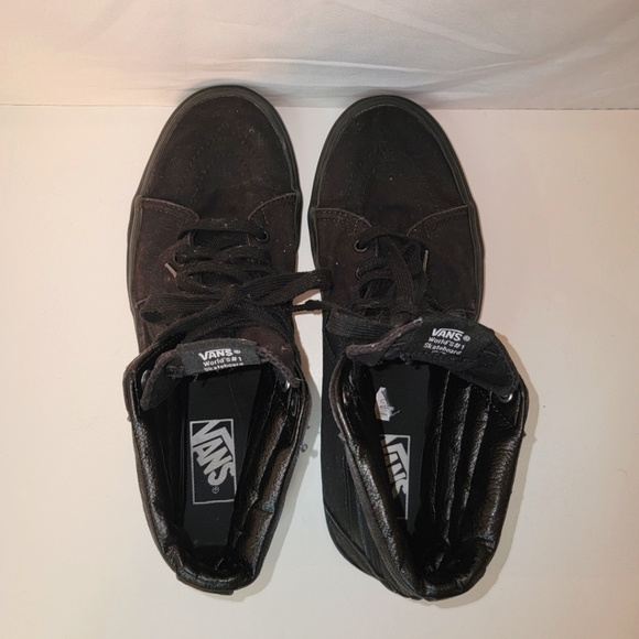 *SOLD* Vans Ward Hi High Top Off The Wall Triple Black Sneakers Size 10.5 W/9 M - Picture 4 of 8
